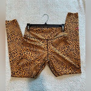Nike Leopard Print Leggings - Tan and Black